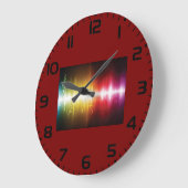 Muziekspectrum Soundwave Vibrant Audio Visualizer Grote Klok (Hoek)