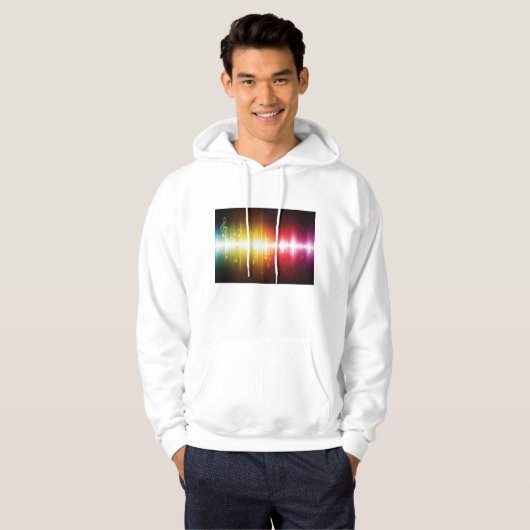 Muziekspectrum Soundwave Vibrant Audio Visualizer Hoodie (Voorkant volledig)