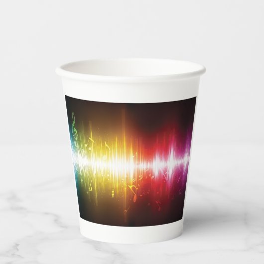 Muziekspectrum Soundwave Vibrant Audio Visualizer Papieren Bekers (Voorkant)