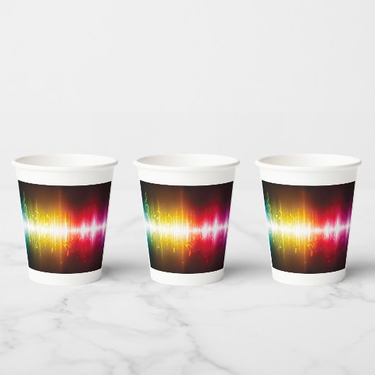 Muziekspectrum Soundwave Vibrant Audio Visualizer Papieren Bekers