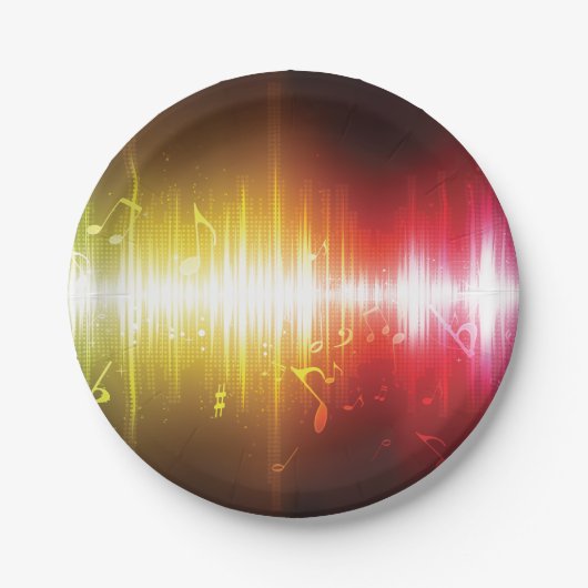 Muziekspectrum Soundwave Vibrant Audio Visualizer Papieren Bordje (Voorkant)
