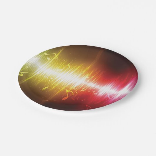 Muziekspectrum Soundwave Vibrant Audio Visualizer Papieren Bordje (Gekanteld)