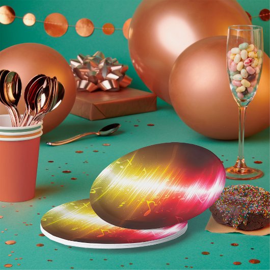 Muziekspectrum Soundwave Vibrant Audio Visualizer Papieren Bordje