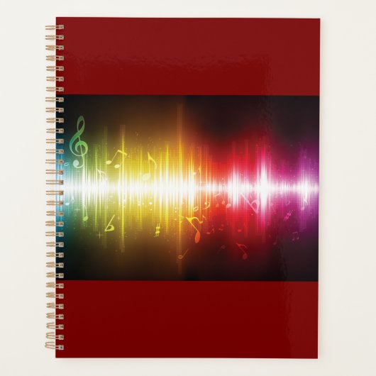Muziekspectrum Soundwave Vibrant Audio Visualizer Planner (Voorkant)