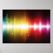 Muziekspectrum Soundwave Vibrant Audio Visualizer Poster (Voorkant)