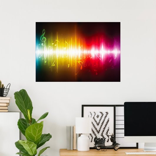 Muziekspectrum Soundwave Vibrant Audio Visualizer Poster