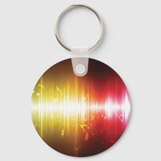 Muziekspectrum Soundwave Vibrant Audio Visualizer Sleutelhanger (Voorkant)