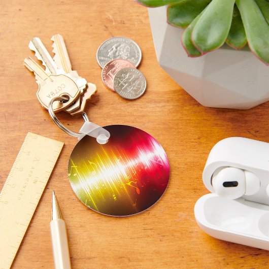 Muziekspectrum Soundwave Vibrant Audio Visualizer Sleutelhanger