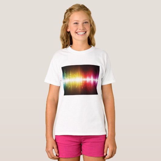 Muziekspectrum Soundwave Vibrant Audio Visualizer T-shirt (Voorkant volledig)