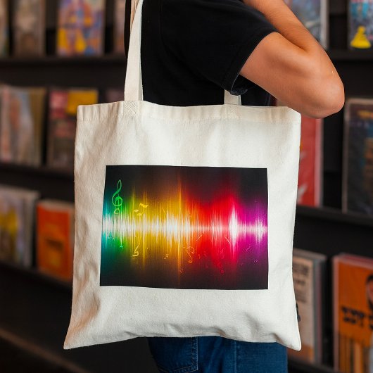 Muziekspectrum Soundwave Vibrant Audio Visualizer Tote Bag