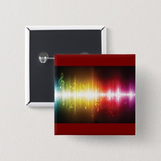 Muziekspectrum Soundwave Vibrant Audio Visualizer Vierkante Button 5,1 Cm (Voorkant /achterkant)
