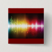 Muziekspectrum Soundwave Vibrant Audio Visualizer Vierkante Button 5,1 Cm (Voorkant)