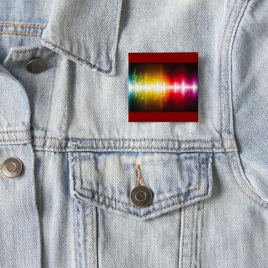 Muziekspectrum Soundwave Vibrant Audio Visualizer Vierkante Button 5,1 Cm