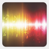 Muziekspectrum Soundwave Vibrant Audio Visualizer Vierkante Sticker (Voorkant)