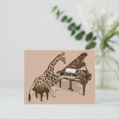 Muziekspeelster Piano Briefkaart (Staand voorkant)