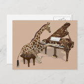 Muziekspeelster Piano Briefkaart (Voorkant / Achterkant)