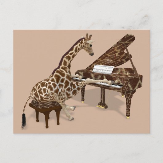 Muziekspeelster Piano Briefkaart (Voorkant)
