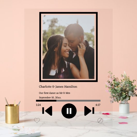 Muziekspeler Aangepaste foto Acryl Bord (Huwelijk)