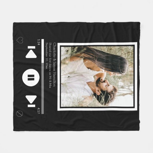 Muziekspeler Aangepaste foto Fleece Deken (Voorkant (Horizontaal))