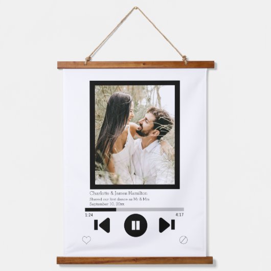 Muziekspeler Aangepaste foto Hangend Wandkleed (Voorkant)