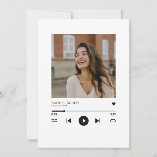 Muziekspeler Afstudeerfeest Uitnodigen, Foto Afstu Kaart (Voorkant)