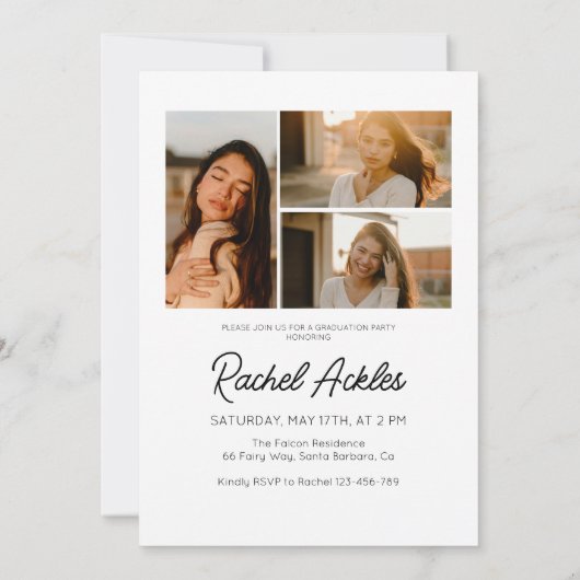 Muziekspeler Afstudeerfeest Uitnodigen, Foto Afstu Kaart (Achterkant)