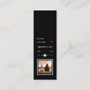 Muziekspeler Artiest en Song Bladwijzer Kaart Mini Visitekaartje