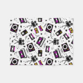 Muziekspeler, bandrecorder, videoband, filmcamera, fleece deken (Voorkant (Horizontaal))