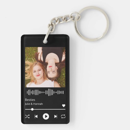 Muziekspeler - beste vriendschapsfoto sleutelhanger (achterkant)