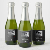 Muziekspeler bruiloft sparkling wijnetiket (Flessen)