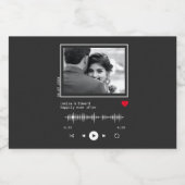 Muziekspeler bruiloft sparkling wijnetiket (Enkel label)