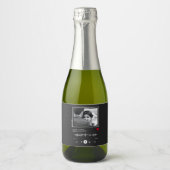 Muziekspeler bruiloft sparkling wijnetiket (Voorkant)