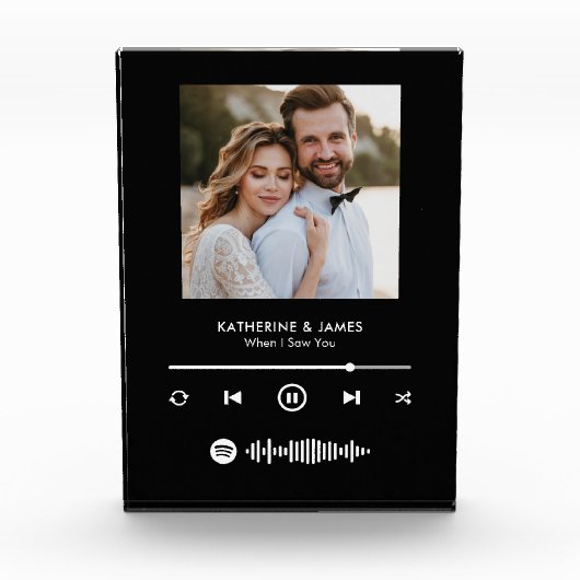 Muziekspeler Fotolijst Met Aangepaste Spotify Code Fotoblokken (Voorkant)