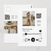 Muziekspeler gepersonaliseerd koppel liefde q r co briefkaart (Voorkant / Achterkant)