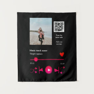 Muziekspeler gepersonaliseerd koppel liefde q r co wandkleed