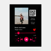 Muziekspeler gepersonaliseerd paar liefde q code t acryl bord (Voorkant)