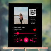 Muziekspeler gepersonaliseerd paar liefde q code t acryl bord (Neutraal)