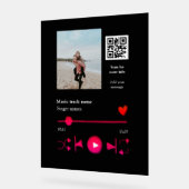 Muziekspeler gepersonaliseerd paar liefde q code t acryl bord (Hoek)