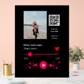 Muziekspeler gepersonaliseerd paar liefde q code t acryl bord (Huwelijk)