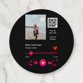 Muziekspeler gepersonaliseerd paar liefde q code t bedankjes labels