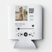 Muziekspeler gepersonaliseerd paar liefde q code t blikjeskoeler (Achterkant)