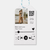 Muziekspeler gepersonaliseerd paar liefde q code t cadeaulabel (Voorkant)