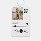 Muziekspeler gepersonaliseerd paar liefde q code t cadeaulabel (Achterkant)