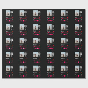 Muziekspeler gepersonaliseerd paar liefde q code t cadeaupapier