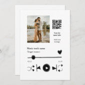 Muziekspeler gepersonaliseerd paar liefde q code t feestdagenkaart (Voorkant / Achterkant)