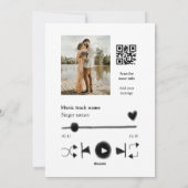 Muziekspeler gepersonaliseerd paar liefde q code t feestdagenkaart (Achterkant)