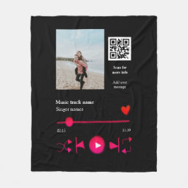 Muziekspeler gepersonaliseerd paar liefde q code t fleece deken