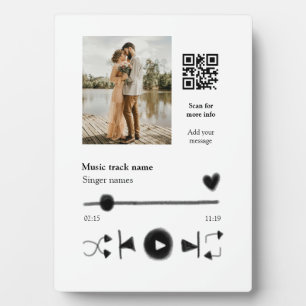 Muziekspeler gepersonaliseerd paar liefde q code t fotoplaat