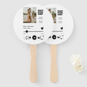 Muziekspeler gepersonaliseerd paar liefde q code t handwaaier (Voorkant en achterkant)