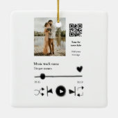 Muziekspeler gepersonaliseerd paar liefde q code t keramisch ornament (Achterkant)